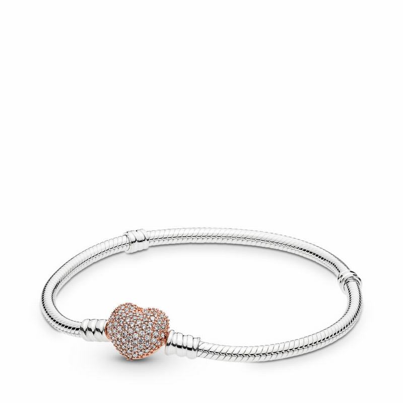 Lant Bratara Pandora Rose™ Inima Clasp (EUpaxLQf)